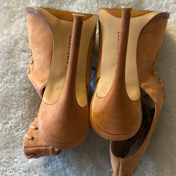 Nine West Cognac Brown Lace Up Heels - Picture 5 of 6